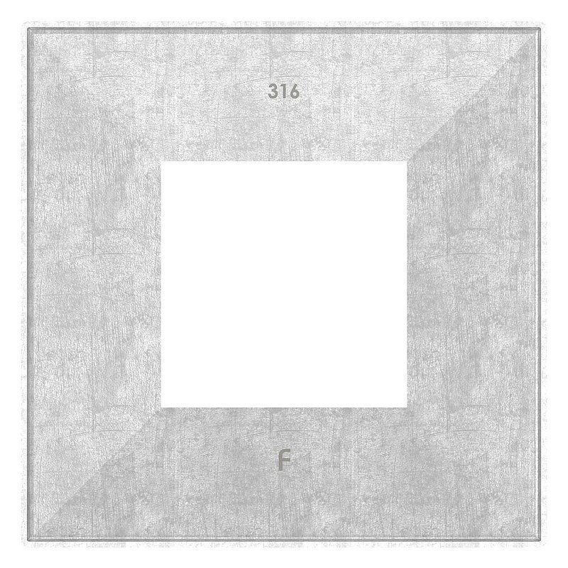 Abdeckrosette, 129x129x25mm für 60x60mm, V4A