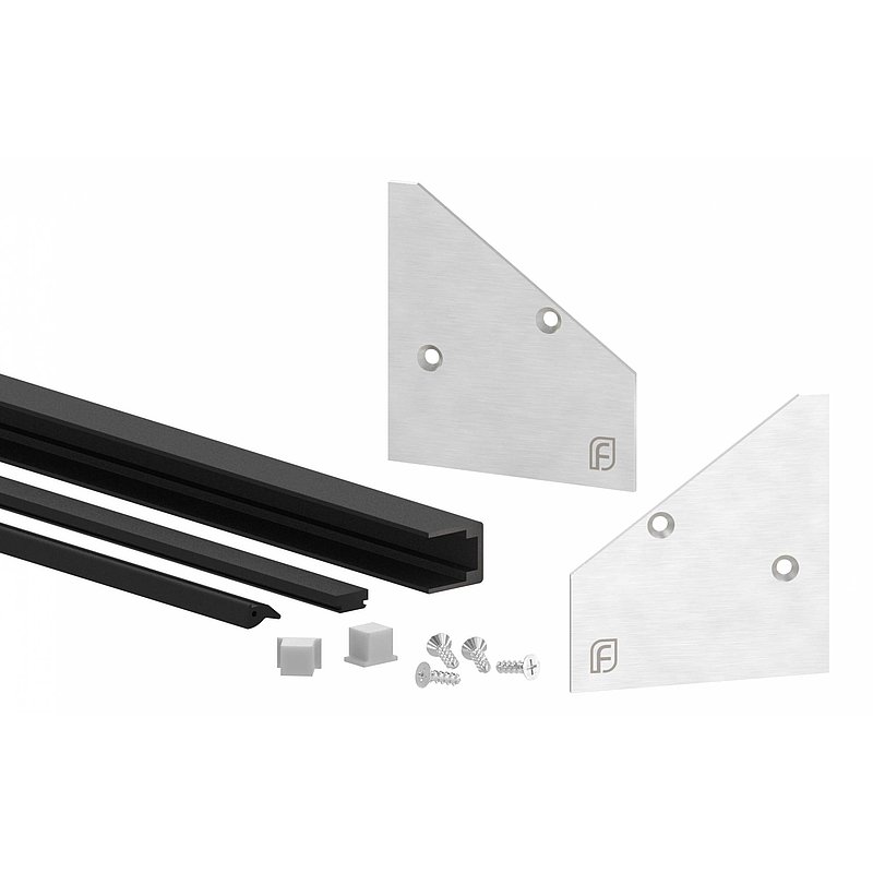 Mounting set glass 21.52mm eleganza canopy, for L: 2405mm