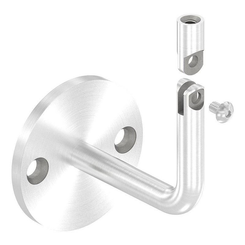 Handlaufhalter mit Gelenk, oben Innengewinde M6 (Ronde und Bügel verschweißt), V2A