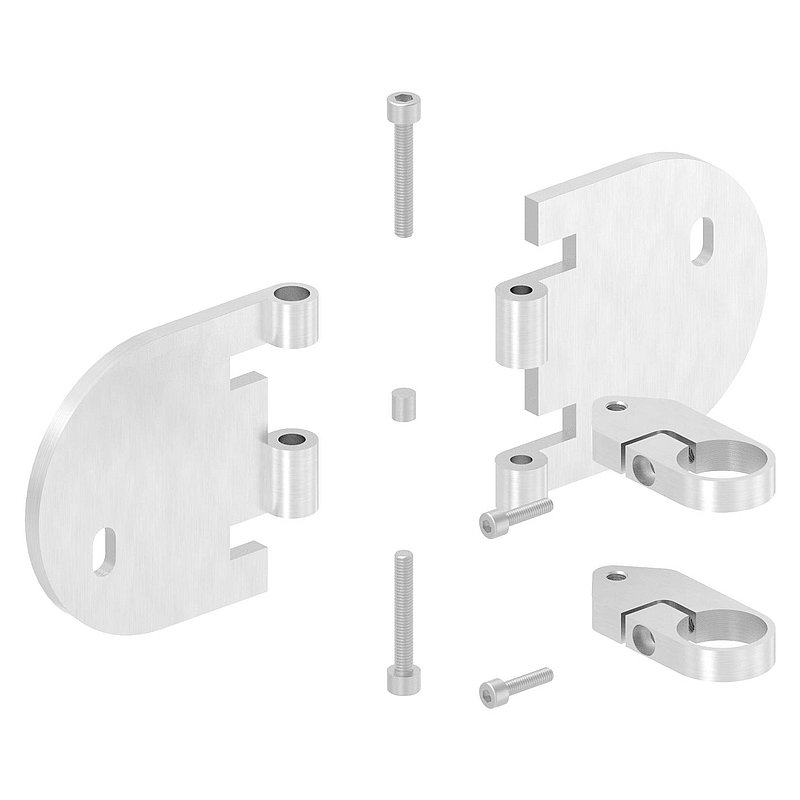 Wall mounting for railing posts 42.4 mm, corner, AISI304