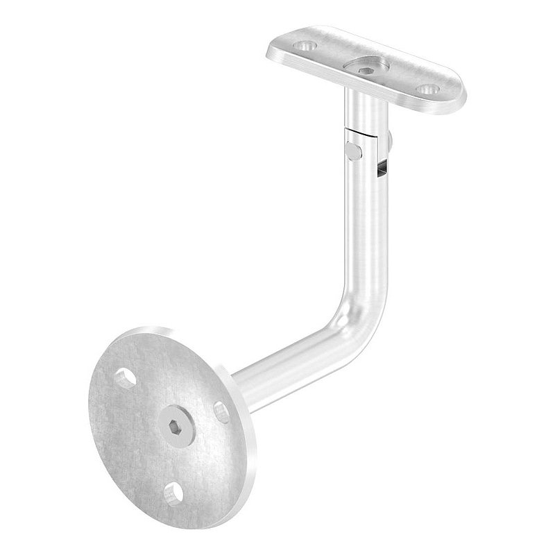 Handrail bracket with joint, handrail connection plate tube 42.4 mm (round plate and bracket screwed