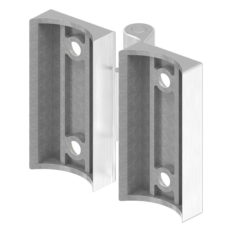 Charnière adaptée aux verrous de porte pour tube Ø 42,4mm, V4A