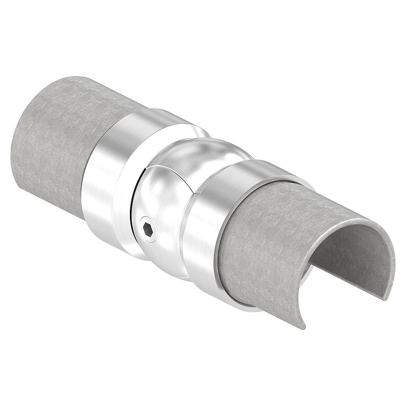 Hinge connector for LED slotted tube 42.4mm, AISI304