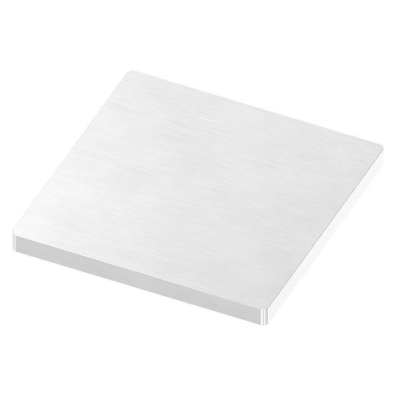 Plaque d'ancrage, 80x80x6mm, avec ponçage longitudinal, V2A