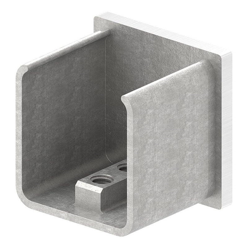 End caps, flat, for square grooved tube 40x40mm, AISI316