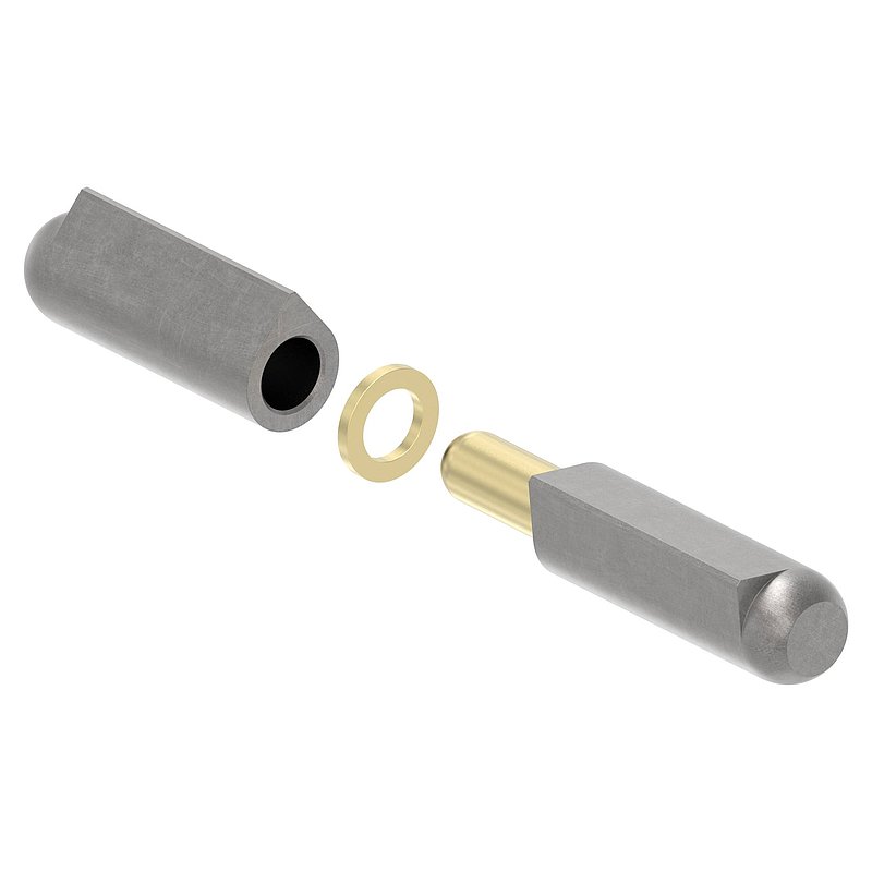 Anschweißband mit Messingring und -stift, Länge: 100mm