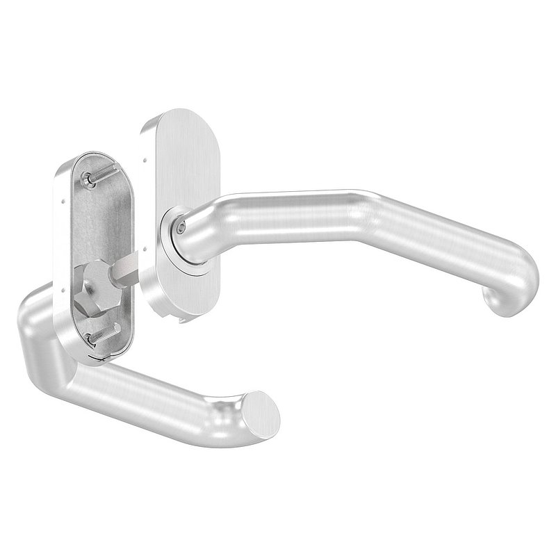 Paire de poignée de porte, une poignée fixe, gauche, V2A