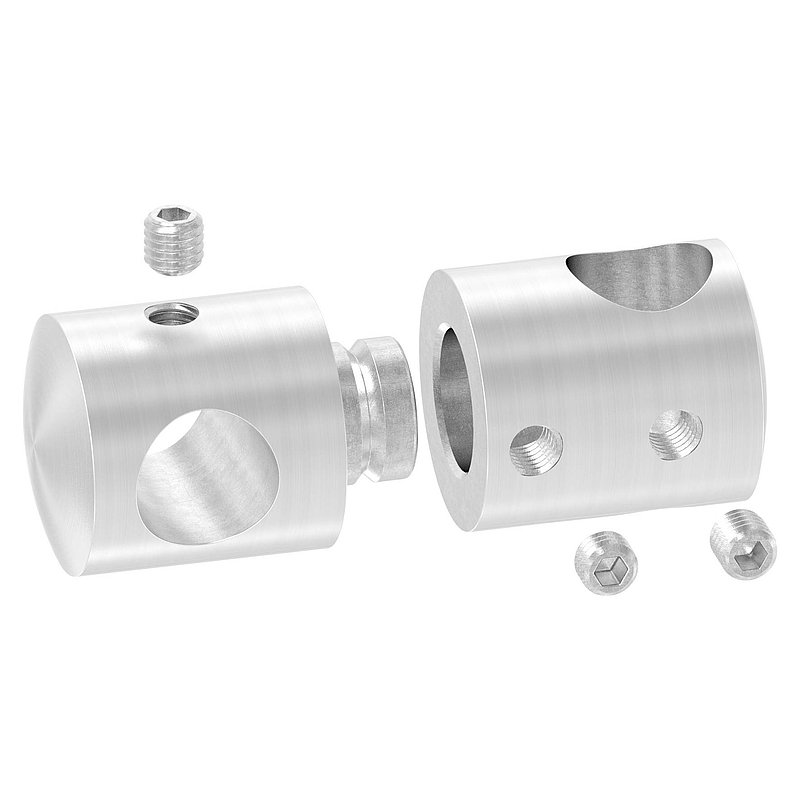Doppelquerstabhalter mit 12,2 und 12,2mm Bohrung, V2A