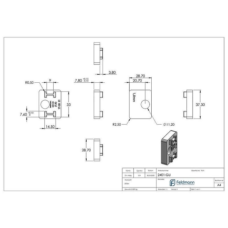 Gummi für Mod. 24, Blech 1,5mm