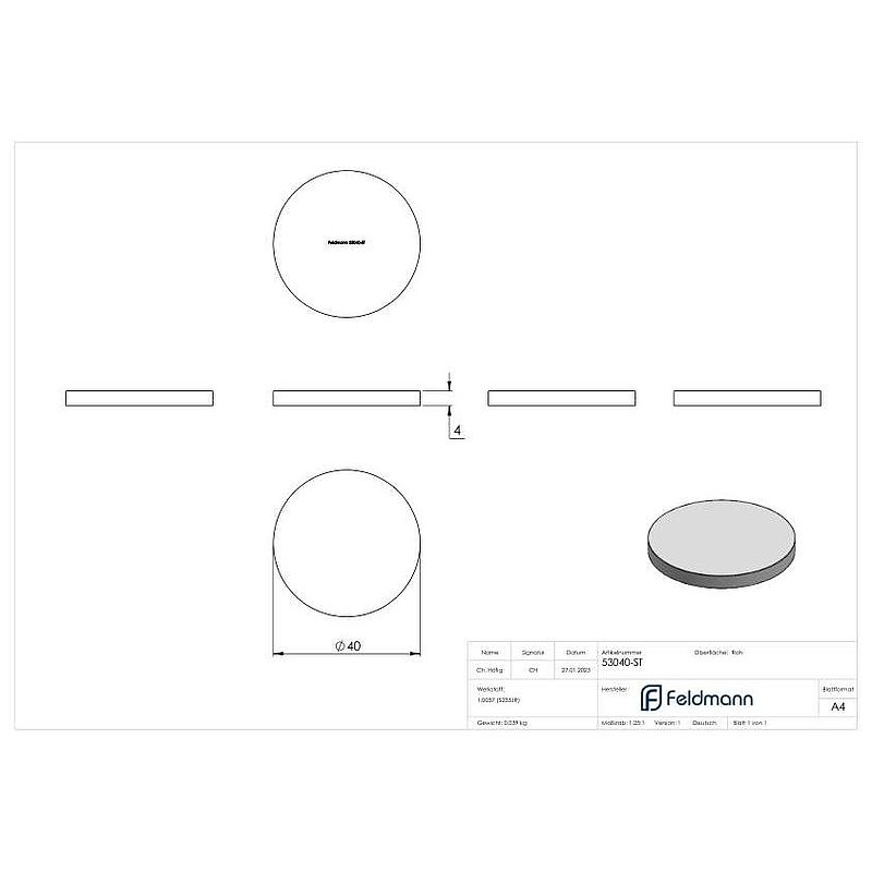 Ronde 40x4mm