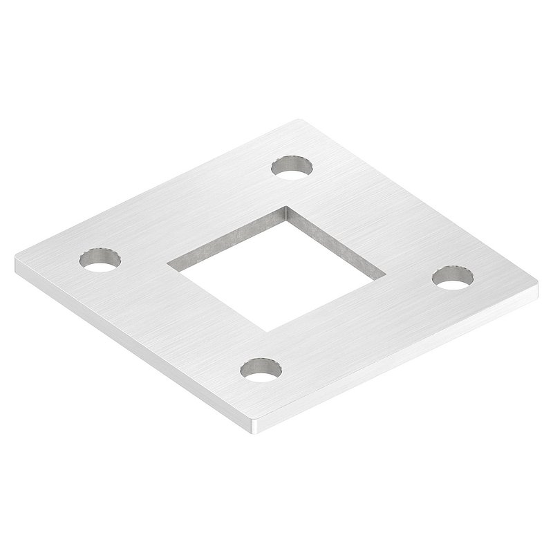 Anchor plate, 120x120x6mm, with longitudinal grinding, AISI304