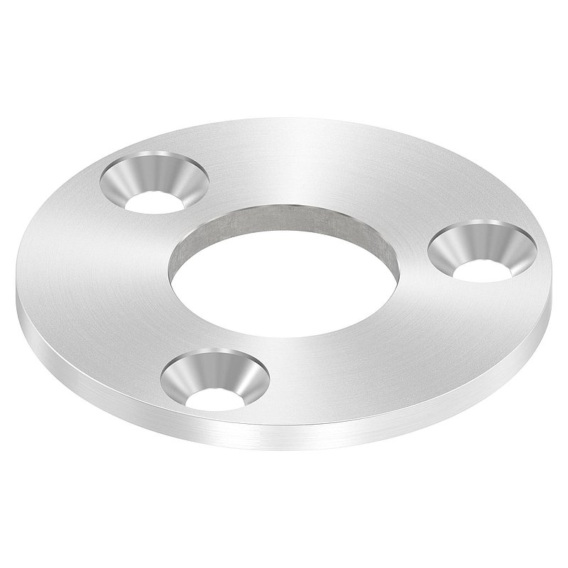 Plaque d'ancrage Ø 100x6mm, avec ponçage circulaire, V2A