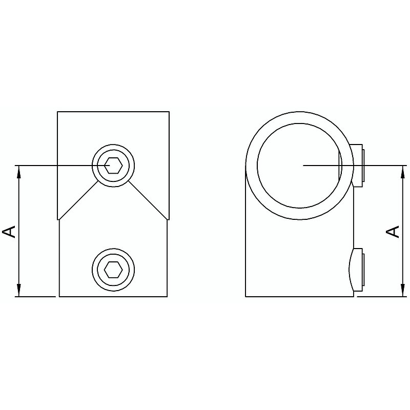 T-Stück kurz, für Rohr Ø 60,3mm