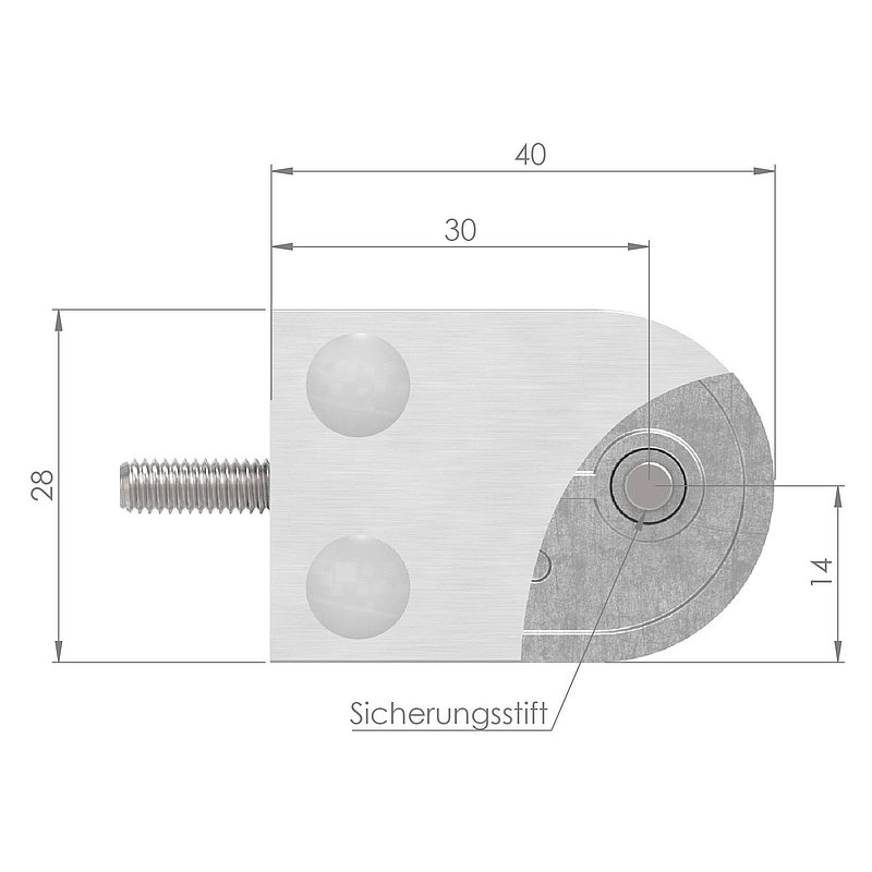 Pince à verre modèle 16, jonction: 26,9mm, V4A