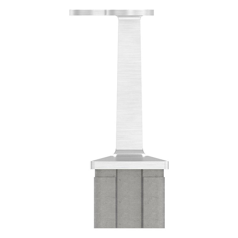 Bouchon d'extrémité avec tige + plaque de raccordement 90°, plat, pour tube 40x40x2mm V2A