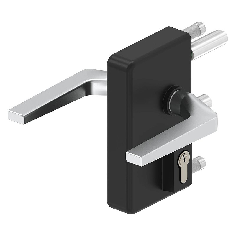 grille gate lock GTS 2 for tube thickness 40-60mm, housing RAL 9005 black