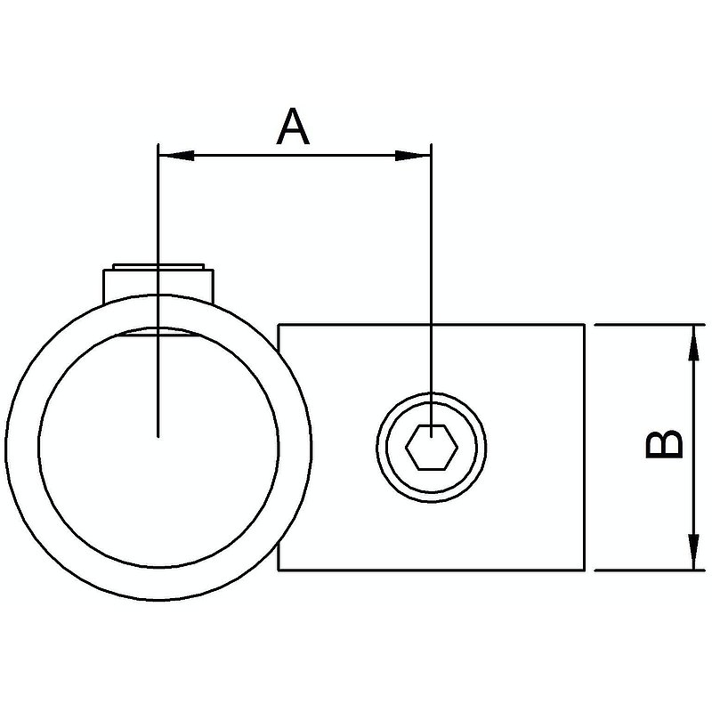 Kreuzstück 90°, für Rohr Ø 60,3mm