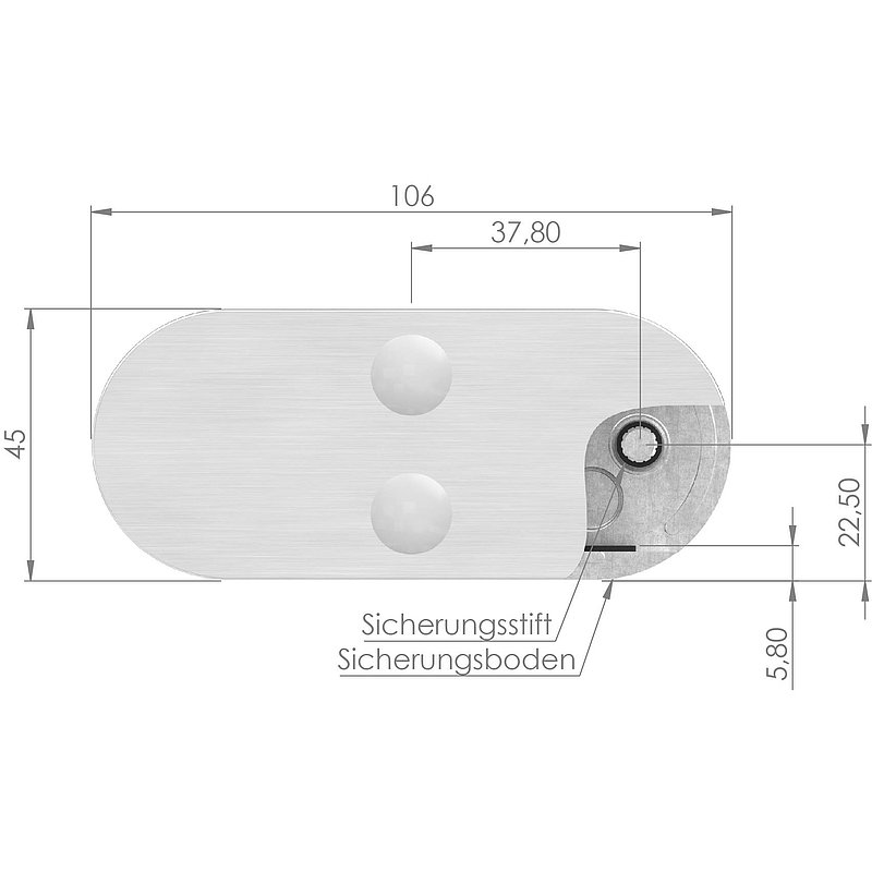 Sichtschutz Mittelglasklemme Mod. 25, V2A