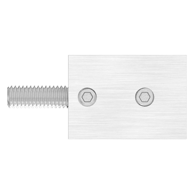 Cross bar holder for straight connection, 12x12mm square, AISI304