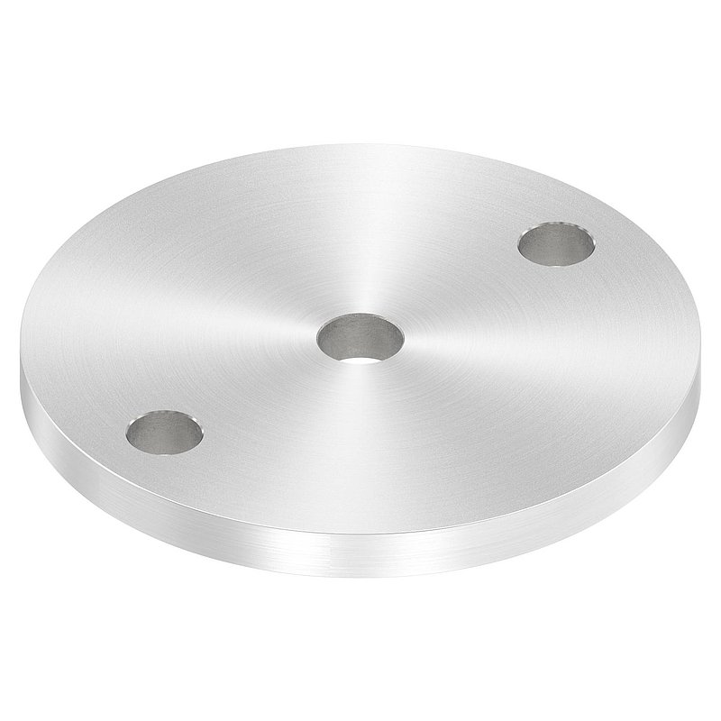 Anchor plate Ø 100x8mm, with round grinding, AISI304