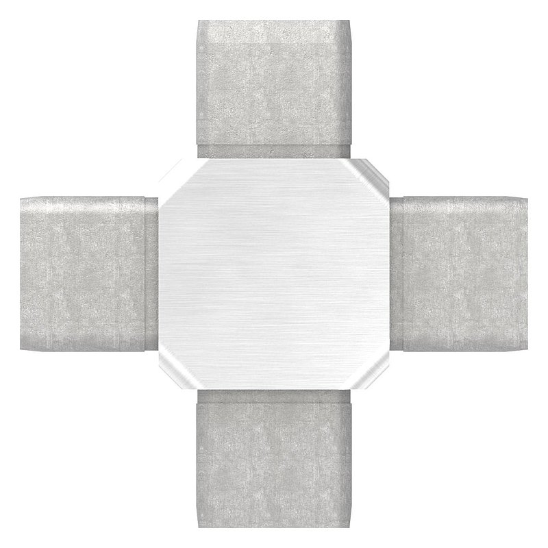 Connector for tube 40x40x3.00mm, AISI316