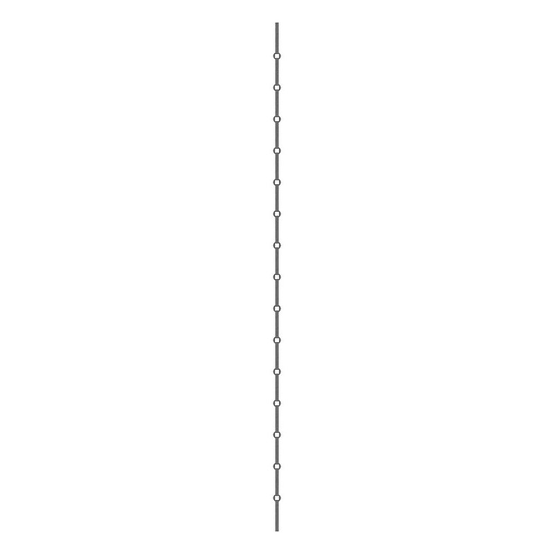 Barre à trous S235JR, 14x14mm, entraxe des trous 124mm, 2000mm