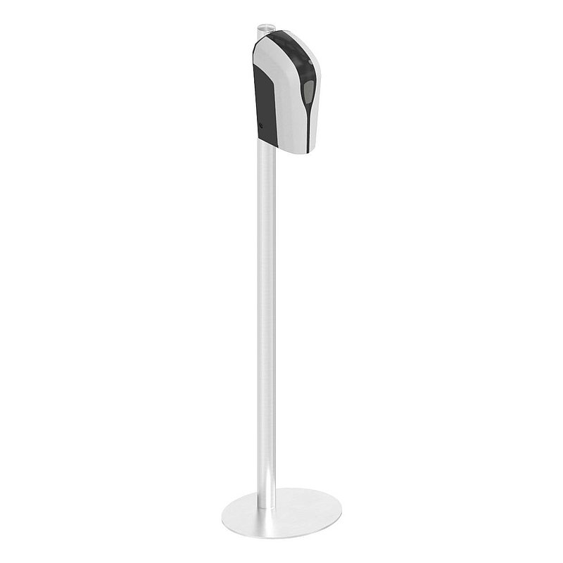 Distributeur de désinfectant avec colonne en acier inox ronde - Kit complet