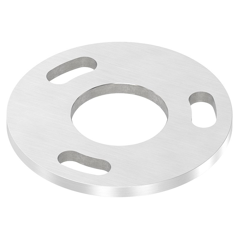 plaque d'ancrage Ø 100x6mm, avec ponçage longitudinal, V2A