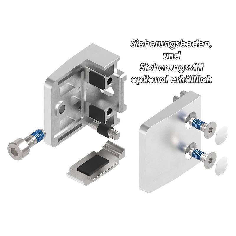 Glass clamp Mod. 34, connection: straight, AISI304