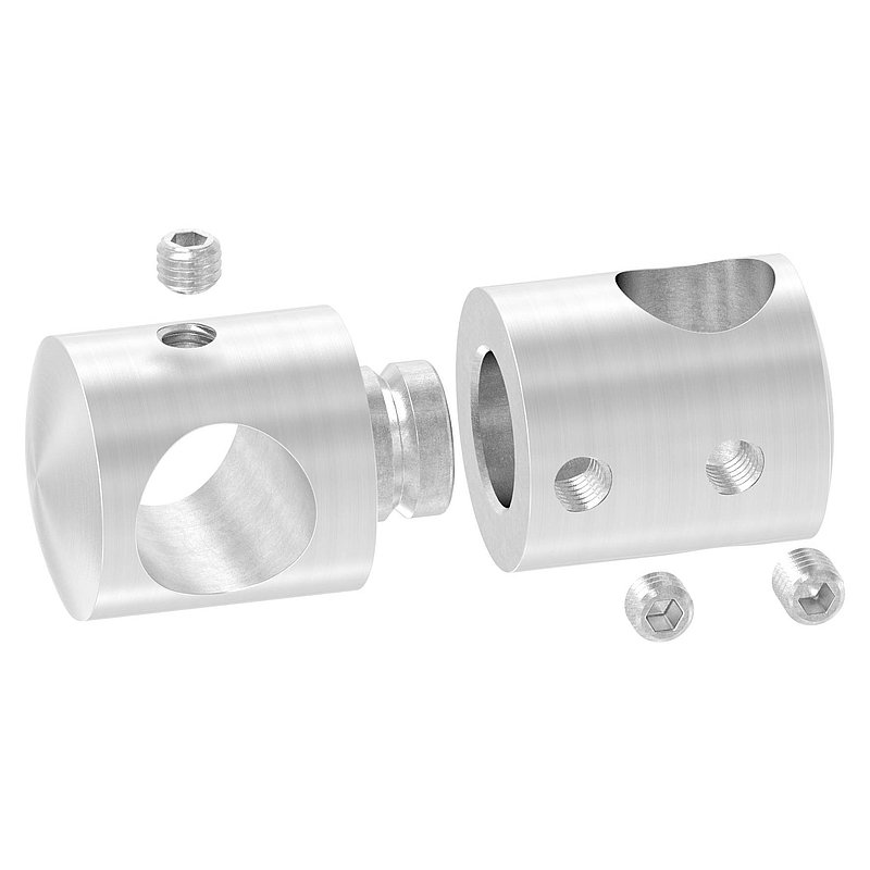 Doppelquerstabhalter mit 12,2 und 14,2mm Bohrung, V2A