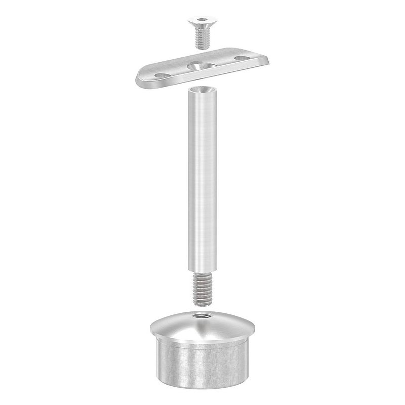 Tube end plug for tube 42.4x2.5mm, handrail connection plate: 42.4mm, AISI304