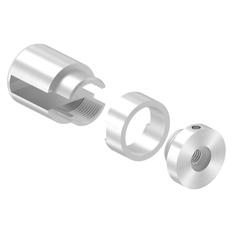 Brenk Grundhalter für Flachstäbe 30x8mm, ALU
