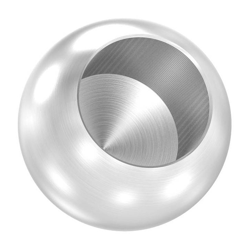 Vollkugel Ø 20mm mit Sackloch 12,6mm, V2A