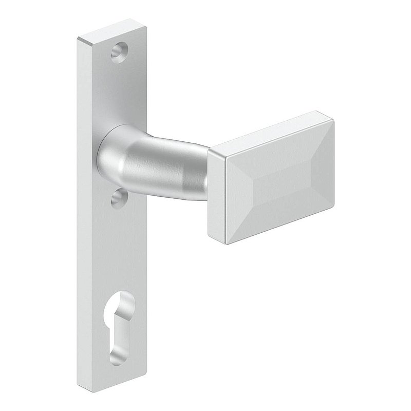 Poignée de porte rectangulaire, coudée, fixe, réversible gauche et droite