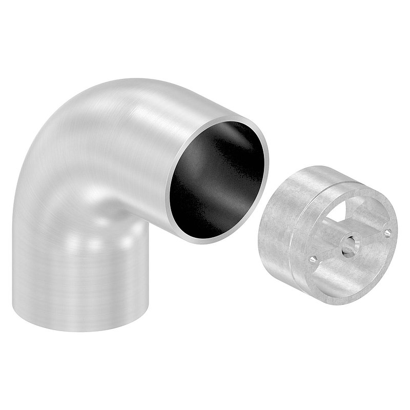 Endbogen 90° für 42,4mm Holzhandlauf, V2A