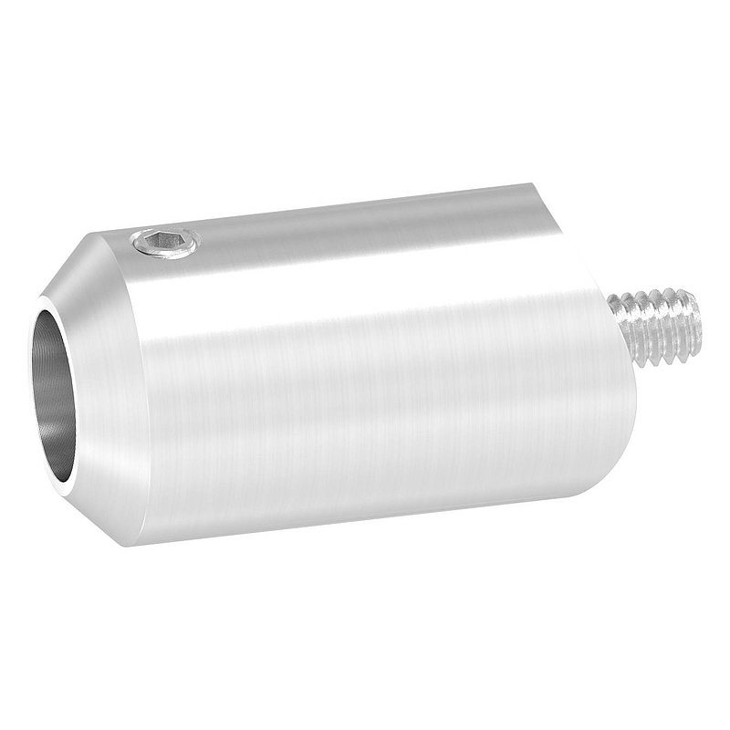 Querstabhalter zum Stoßen, Bohrung Ø 12,5mm, Anschluss 33,7mm, V2A