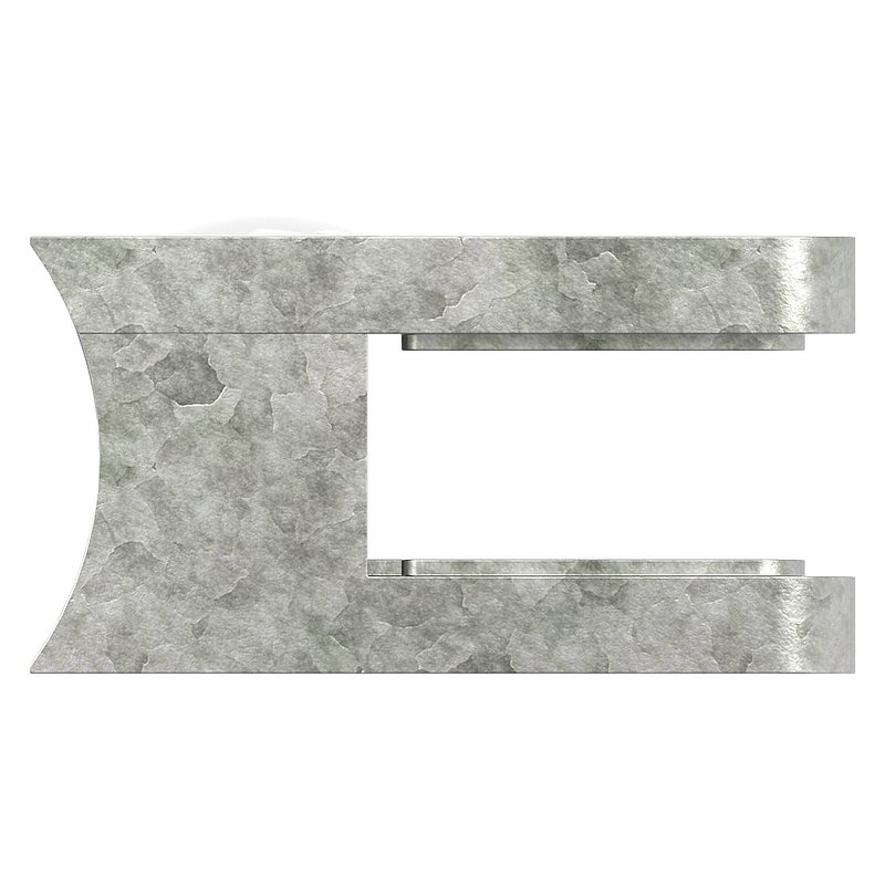 Glasklemme Mod. 11, Anschluss: 42,4mm, Zink roh