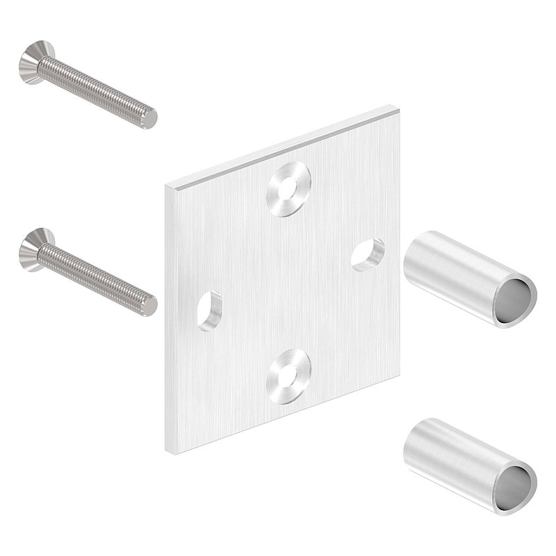 Wandbefestigung für Geländerpfosten 42,4mm, V2A