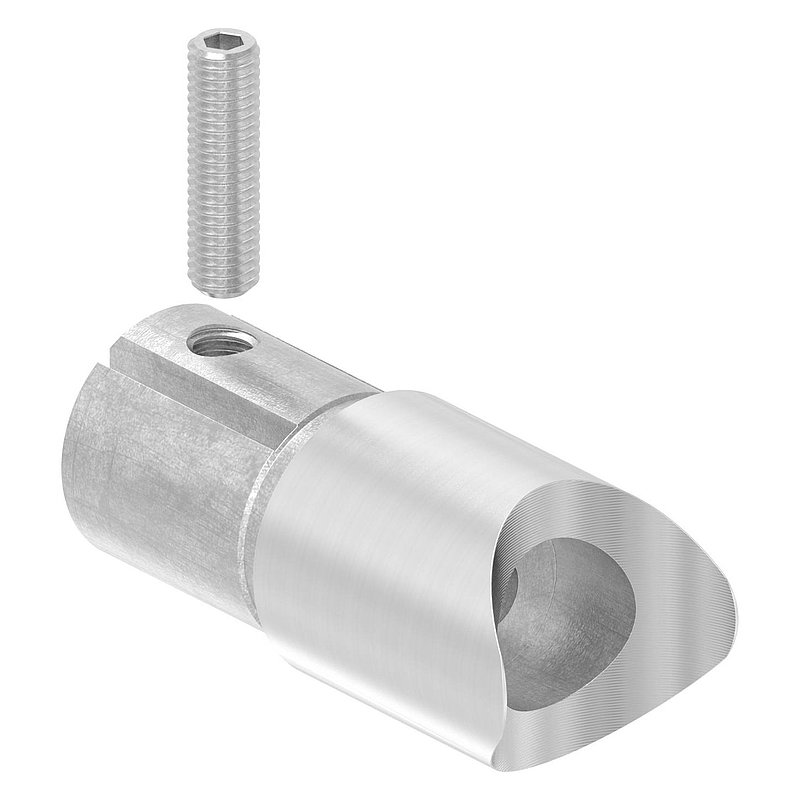 Anschlussstück 90°, Anschluss oben: 33,7mm, V2A