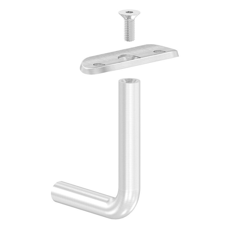 Bügel Ø 12mm mit Handlaufanschlussplatte 48,3mm, V2A