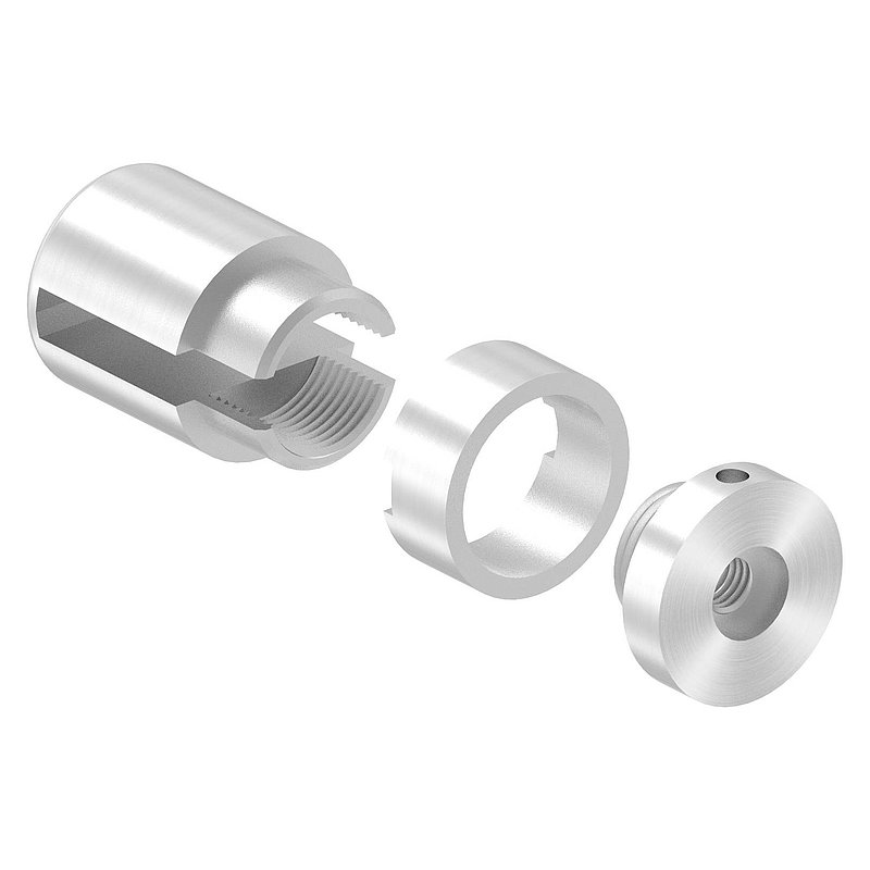 Brenk, support de base pour barreaux plats 30x6mm, ALU