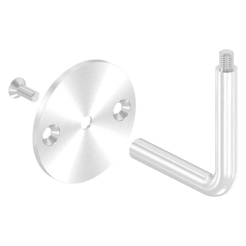 Handrail bracket with M8 external thread at the top (disc and bracket screwed together), AISI304