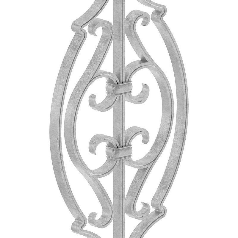 Zierstab 16x8mm, gerillt, Barock, H: 900mm