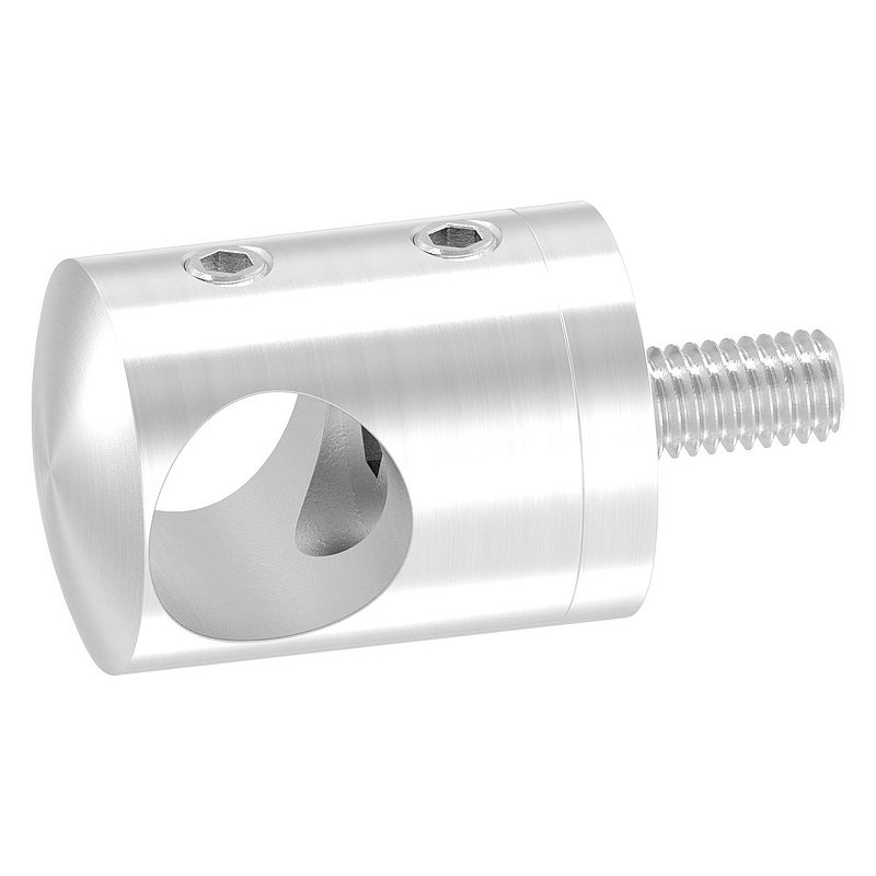 Querstabhalter für geraden Anschluss, 14,2mm Bohrung, V2A