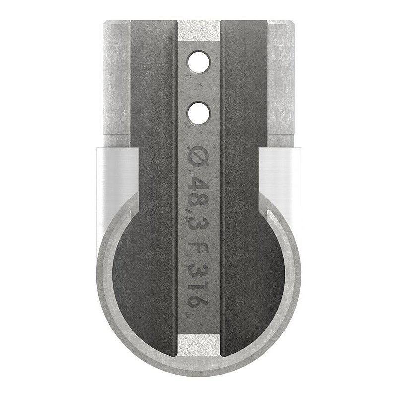 Vertical corner bend, for 48.3 mm, AISI316, frame corner