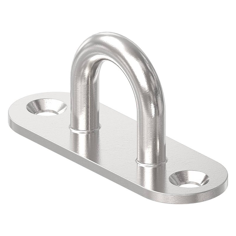 Fixing eyelet with oval plate AISI316
