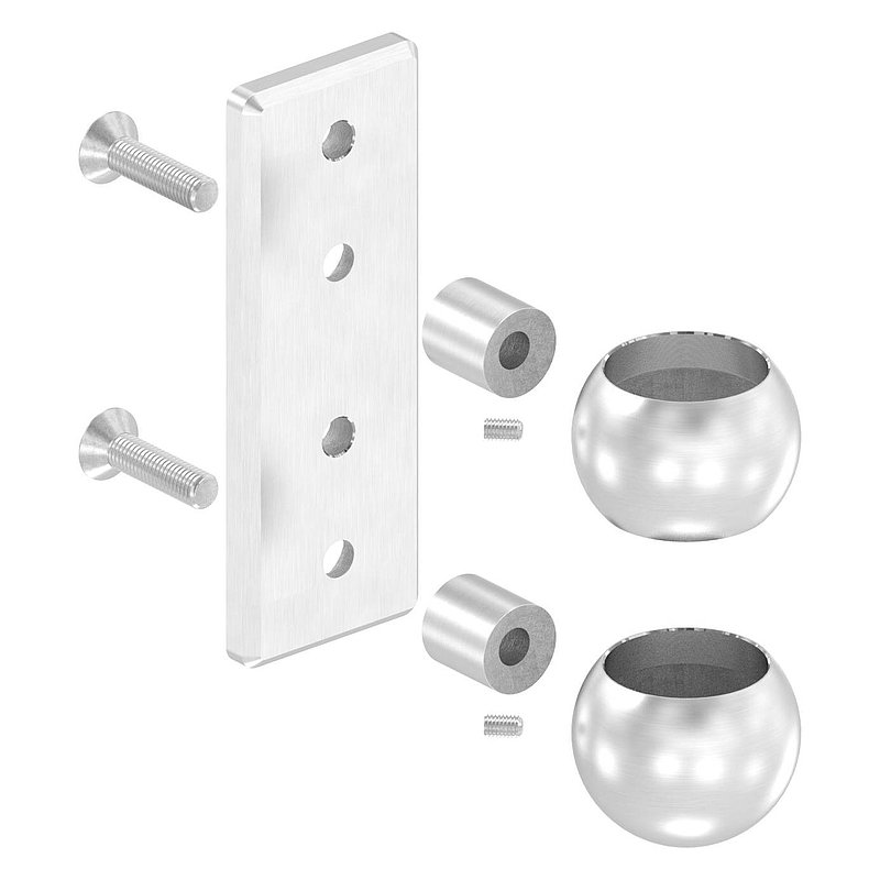 Wall mounting for railing posts 42.4 mm, AISI304