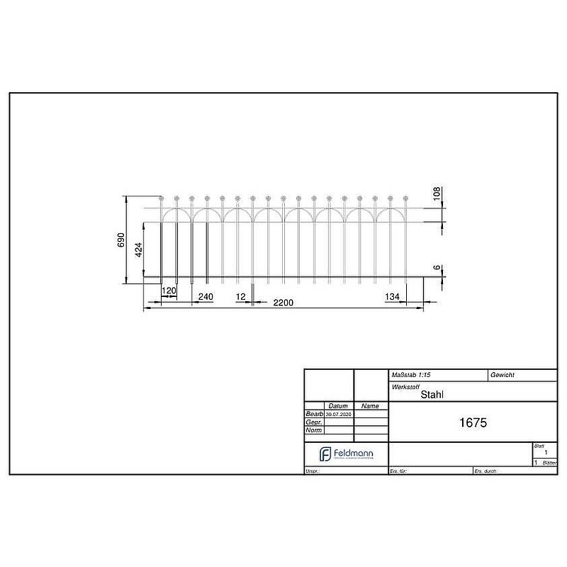 Fence panel, 690x2200mm