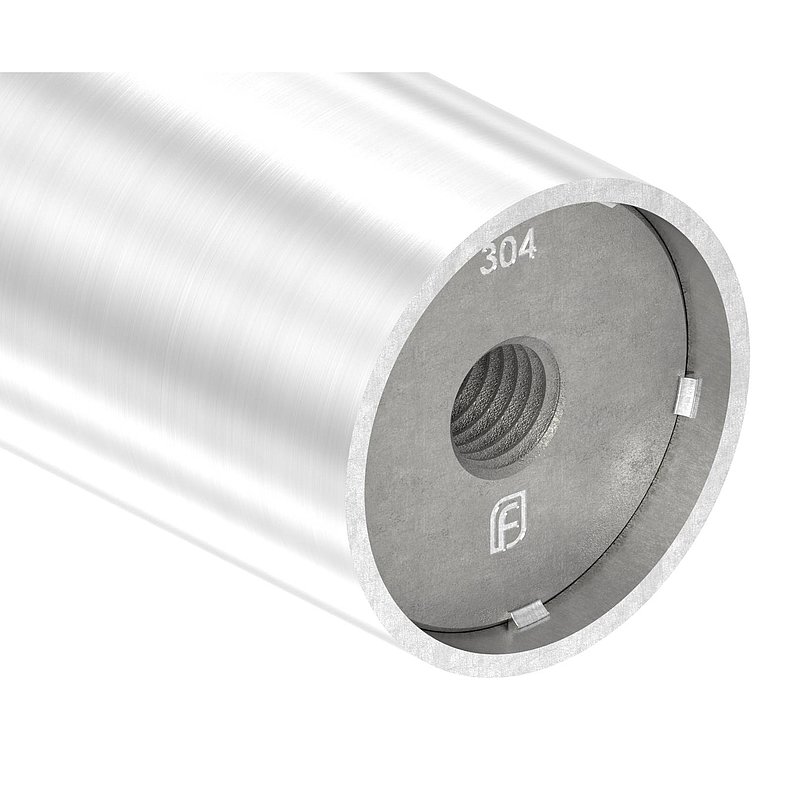 Einschweißgewinde mit M12 Gewinde für Rohr 42,4 x 2,0mm, V2A