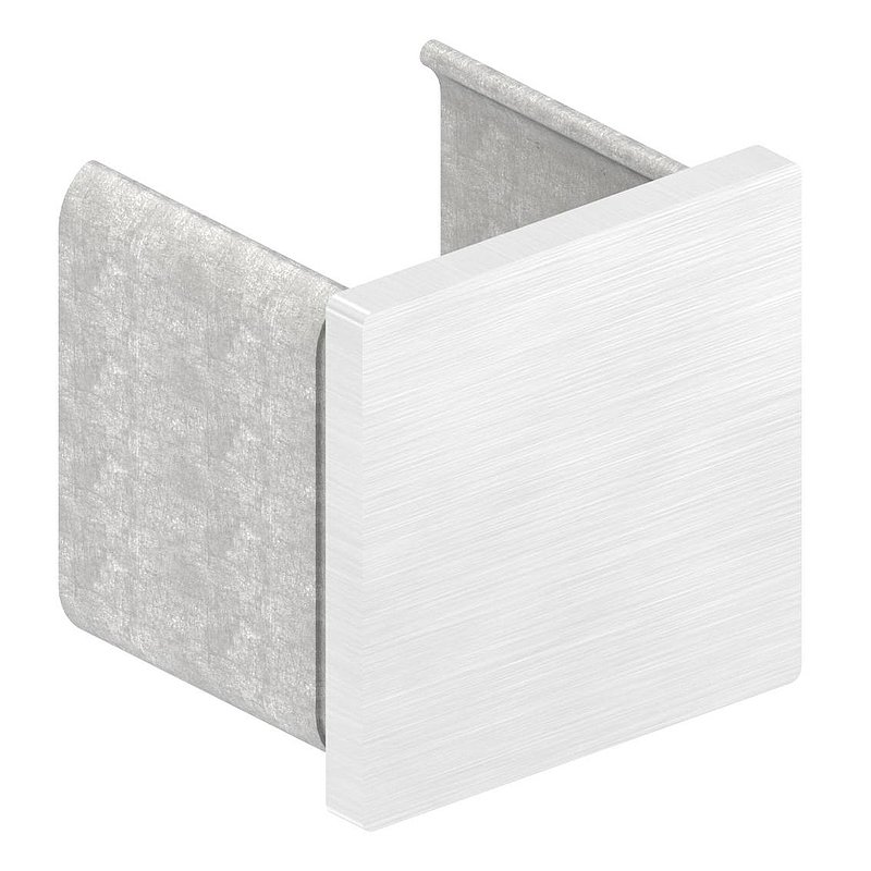 Embouts, plat, pour tube carré à fond de gorge 40x40mm, V4A
